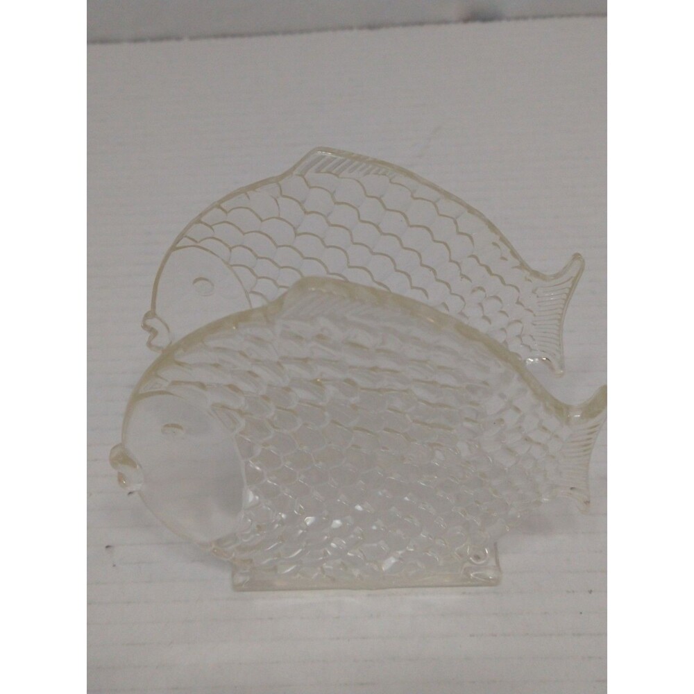 Vintage 1980s Clear Fish Lucite Acrylic Napkin Holder